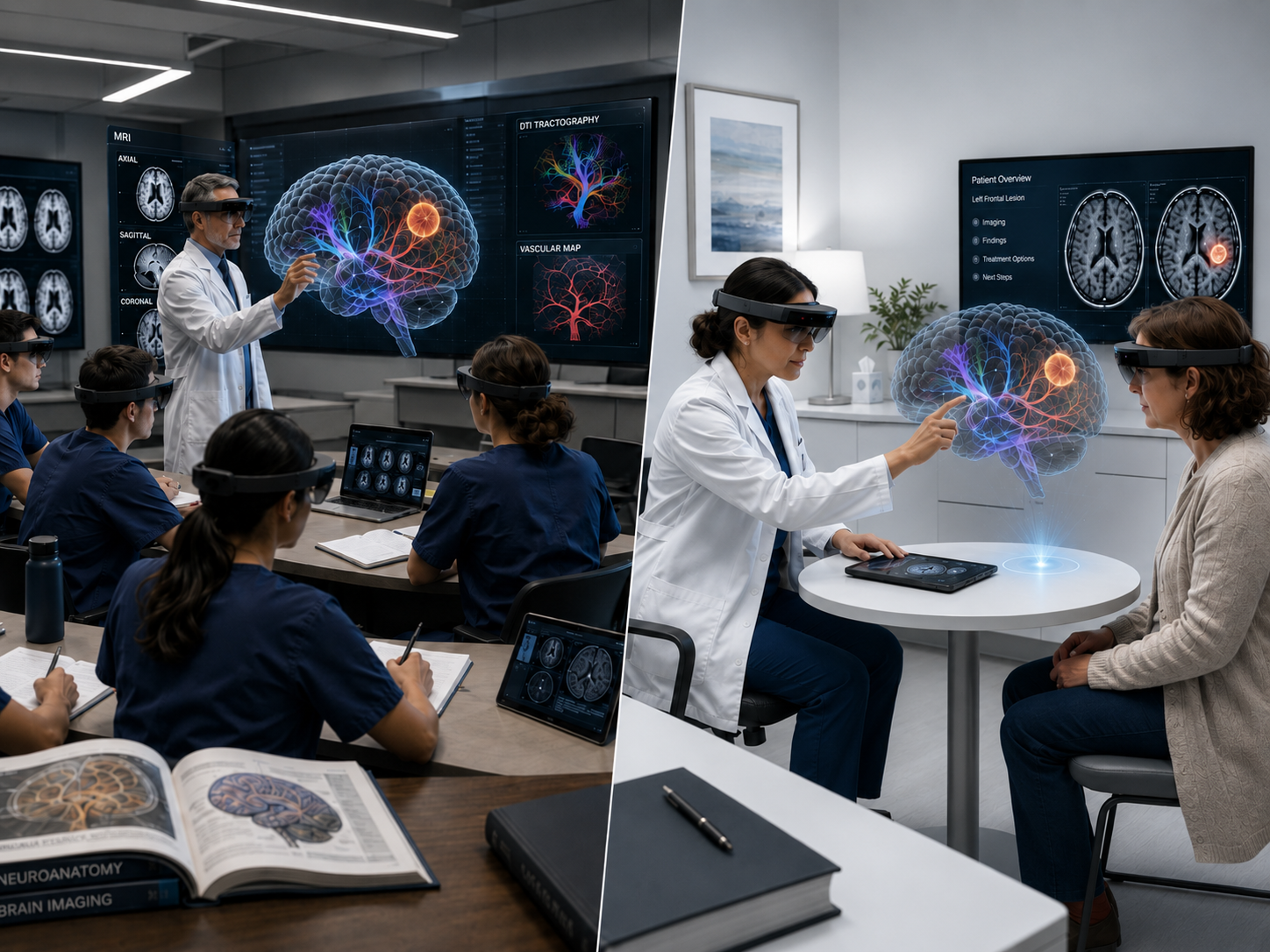 Education Space showing mixed-reality clinical teaching and patient education
